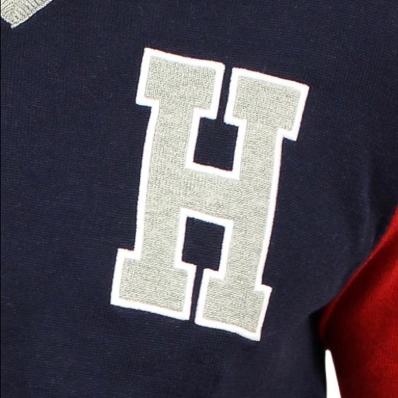 NWT Tommy Hilfiger v- neck sweater, Big H logo - Picture 3 of 7